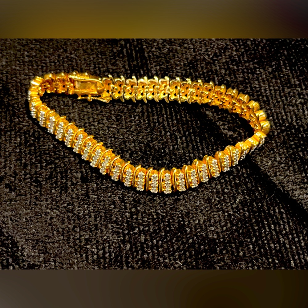 18k gold plated diamond tennis bracelet